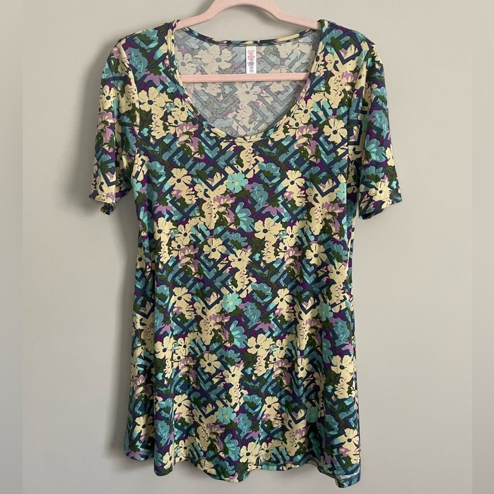 Lularoe Geometric Floral Perfect T-shirt